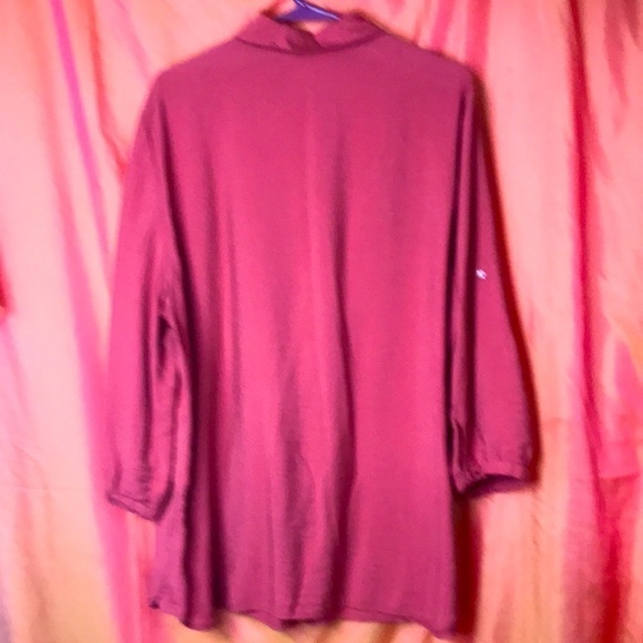 WHITE Stag Women’s Peasant Tunic Blouse Size 2X Coral Color Button Front - Picture 6 of 10